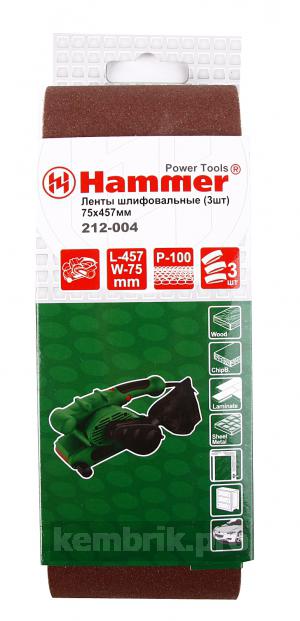 Лента шлифовальная бесконечная Hammer Flex 75 Х 457 Р 100 3шт
