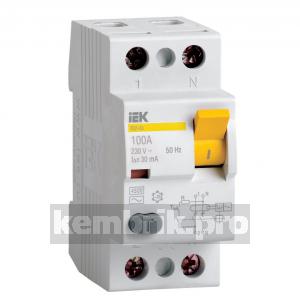 Выключатель дифференциальный тока (УЗО) ВД1-63 2Р 63А 100мА тип А(Электромеханическое)