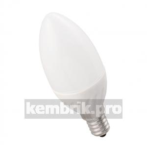 Лампа светодиодная LED 5вт E14 тепло-белый матовая свеча ECO