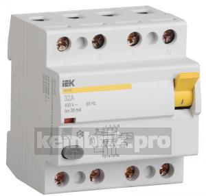Выключатель дифференциального тока (УЗО) ВД1-63 4Р 25А 10мА А(Электромеханическое)
