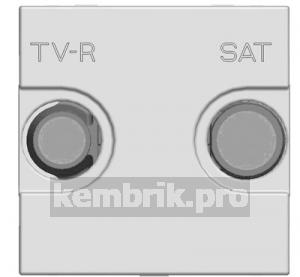 Zenit Розетка телевизионная TV-R-SAT одиночная с накладкой серебро