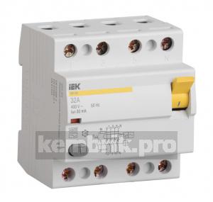 Выключатель дифференциального тока (УЗО) ВД1-63 4Р 16А 30мА А(Электромеханическое)