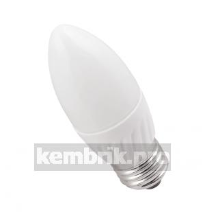 Лампа светодиодная LED 5вт E27 белый матовая свеча ECO