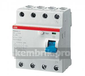 Выключатель дифференциального тока четырехмодульный F204 AC-40/0.5