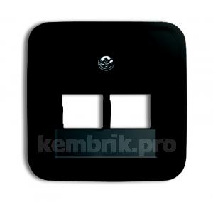 REFLEX Накладка двойной телефонной и компьютерной розетки (для механизмов 0214/0215/0217) черный