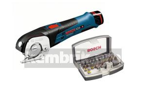 Набор Bosch Ножницы gus 10,8 v-li2.0 Ач (0.601.9b2.904),Набор бит 2.607.017.319