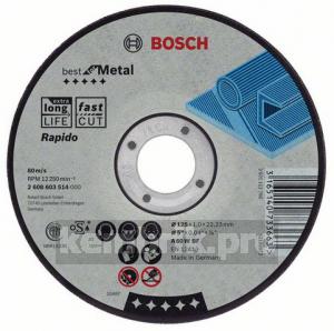 Круг отрезной Bosch Best for metal 125x1,0x22 выпуклый (2.608.603.515)