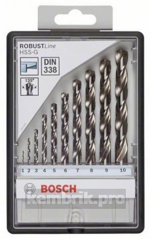 Набор сверл Bosch Robust line hss-g 10 шт. (2.607.010.535)