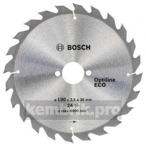 Диск пильный твердосплавный Bosch Optiline eco 190x24x30 (2.608.641.789)