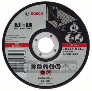 Круг отрезной Bosch Bosch 3 in 1, 125x2,5x22, по нерж. (2.608.602.389)