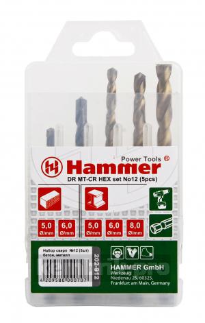 Набор сверл Hammer No12 hex (5шт.) 5-8мм