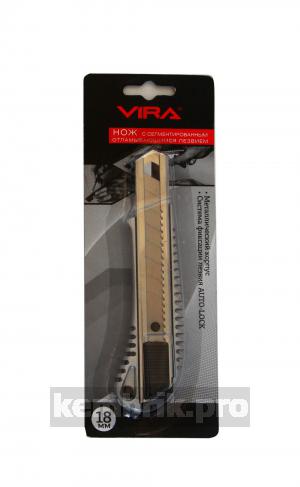 Нож строительный Vira 831309  18мм  металл. корпус