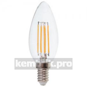 Лампа светодиодная LED 5вт Е14 белый свеча FILAMENT диммируемая